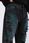 Baggy Torn Jeans - Black P1104