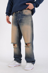 Baggy Torn Washed Jean - Ochre P1122