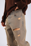 Baggy Washed Torn Jean - Rusty P1099