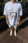 Bape Baskılı Beyaz Oversize Tshirt T1177