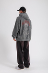 Baskılı Acid Wash Füme Oversize Sweatshirt SW1149
