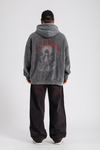 Baskılı Acid Wash Füme Oversize Sweatshirt SW1149