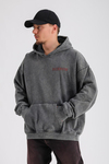 Baskılı Acid Wash Füme Oversize Sweatshirt SW1149