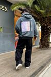 Baskılı Acid Wash Oversize Sweatshirt SW991