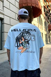 Baskılı Açık Mavi Oversize Tshirt T860