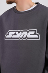 Baskılı Antrasit Oversize Sync Sweatshirt SW1213