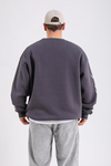 Baskılı Antrasit Oversize Sync Sweatshirt SW1213