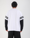 Baskılı Beyaz Archive Oversize Uzun Kollu Tshirt