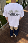 Baskılı Beyaz Oversize Tshirt  T1136