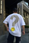 Baskılı Beyaz Oversize Tshirt T722