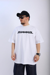 Baskılı Beyaz Tall Oversize Tshirt T906