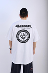 Baskılı Beyaz Tall Oversize Tshirt T906