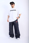 Baskılı Beyaz Tall Oversize Tshirt T906