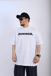 Baskılı Beyaz Tall Oversize Tshirt T906