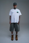 Baskılı Bisiklet Yaka Beyaz Oversize Tshirt CT01 MRT26073