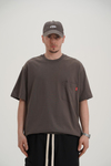 Baskılı Cep Detay Haki Oversize Tshirt CT01 MRT26054