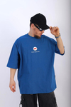 Baskılı Economist Mavi Oversize Tshirt T896