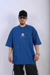 Baskılı Economist Mavi Oversize Tshirt T896