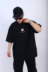 Baskılı Economist Siyah Oversize Tshirt T897
