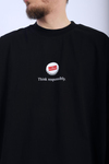 Baskılı Economist Siyah Oversize Tshirt T897