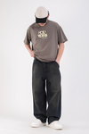 Baskılı Füme Acid Wash Oversize Holy Tshirt