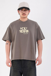 Baskılı Füme Acid Wash Oversize Holy Tshirt
