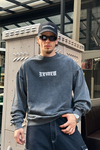 Baskılı Füme Acid Wash Oversize Sweatshirt SW986