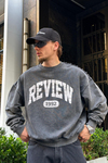 Baskılı Füme Acid Wash Oversize Sweatshirt SW984