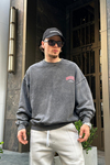 Baskılı Füme Acid Wash Oversize Sweatshirt SW980