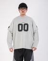 Baskılı Gri Oversize Zero Uzun Kollu Tshirt