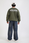 Baskılı Haki Oversize Future Sweatshirt