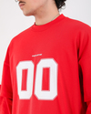 Baskılı Kırmızı Oversize Zero Uzun Kollu Tshirt