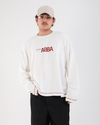 Baskılı Krem Abba Oversize Uzun Kollu Tshirt