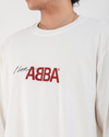 Baskılı Krem Abba Oversize Uzun Kollu Tshirt