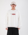 Baskılı Krem Abba Oversize Uzun Kollu Tshirt