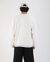Baskılı Krem Abba Oversize Uzun Kollu Tshirt
