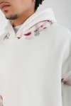 Baskılı Krem Oversize Hoodie SW1395