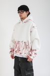 Baskılı Krem Oversize Hoodie SW1395