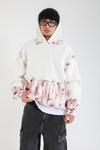 Baskılı Krem Oversize Hoodie SW1395