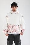 Baskılı Krem Oversize Hoodie SW1395