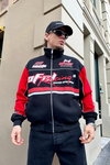 Baskılı Racing Kırmızı Oversize Kolej Ceket C214