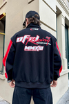 Baskılı Racing Kırmızı Oversize Kolej Ceket C214