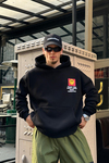 Baskılı Rave Siyah Zipper Oversize Sweatshirt SW979