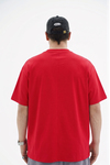 Baskılı Şerit Detay Kırmızı Oversize Tshirt