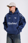 Baskılı Şerit Detay Lacivert Oversize Hoodie SW1185