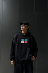 Baskılı Siyah A3B Oversize Sweatshirt SW1036