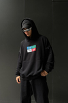 Baskılı Siyah A3B Oversize Sweatshirt SW1036