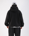 Baskılı Siyah Oversize Hoodie