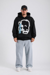 Baskılı Siyah Oversize Rv Sweatshirt SW1135
