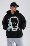 Baskılı Siyah Oversize Rv Sweatshirt SW1135